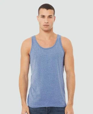 Bella + Canvas 3484 Unisex Triblend Tank in Blue triblend