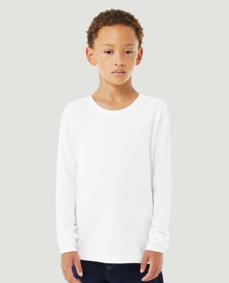 Bella + Canvas 3513Y Youth Triblend Long-Sleeve T- in Solid wht trblnd