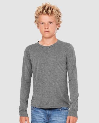 Bella + Canvas 3513Y Youth Triblend Long-Sleeve T- in Grey triblend