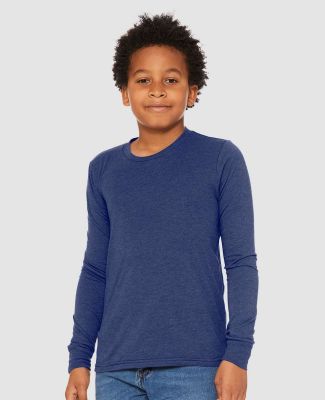 Bella + Canvas 3513Y Youth Triblend Long-Sleeve T- in Navy triblend