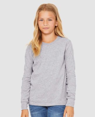 Bella + Canvas 3501YCVC Youth Heather CVC Long-Sle in Athletic heather
