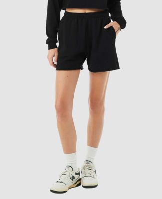 Bella + Canvas 3787 Ladies' Cutoff Sweatshort in Black