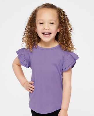 Rabbit Skins 3339 Toddler Flutter Sleeve T-Shirt in Lavender