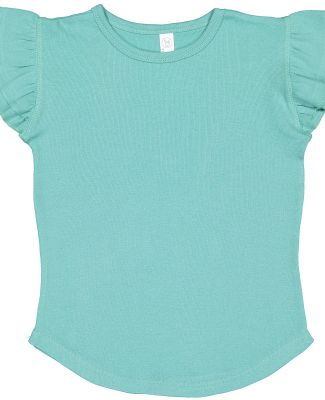 Rabbit Skins 3339 Toddler Flutter Sleeve T-Shirt in Saltwater