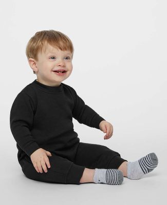 Rabbit Skins 4447 Infant Fleece One-Piece Bodysuit in Black