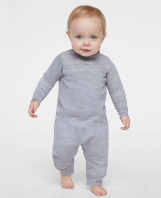 Rabbit Skins 4447 Infant Fleece One-Piece Bodysuit in Heather