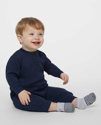 Rabbit Skins 4447 Infant Fleece One-Piece Bodysuit in Navy