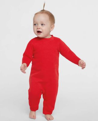 Rabbit Skins 4447 Infant Fleece One-Piece Bodysuit in Red