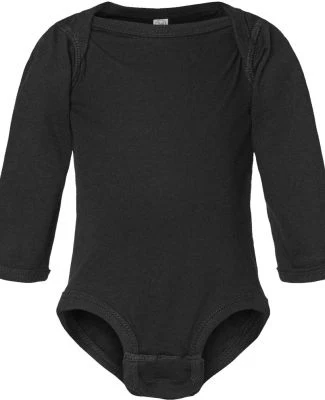 Rabbit Skins 4421 Infant Long Sleeve Jersey Bodysu in Black