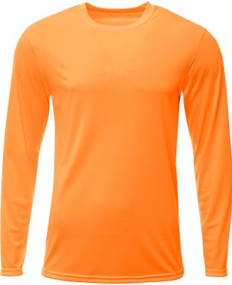 A4 Apparel NB3425 Youth Long Sleeve Sprint T-Shirt in Safety orange