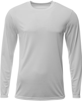 A4 Apparel NB3425 Youth Long Sleeve Sprint T-Shirt in Silver