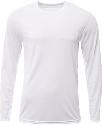 A4 Apparel NB3425 Youth Long Sleeve Sprint T-Shirt in White