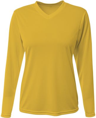 A4 Apparel NW3425 Ladies' Long-Sleeve Sprint V-Nec in Gold