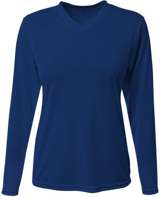 A4 Apparel NW3425 Ladies' Long-Sleeve Sprint V-Nec in Navy