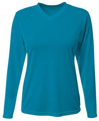 A4 Apparel NW3425 Ladies' Long-Sleeve Sprint V-Nec in Electric blue