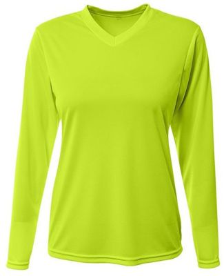 A4 Apparel NW3425 Ladies' Long-Sleeve Sprint V-Nec in Lime