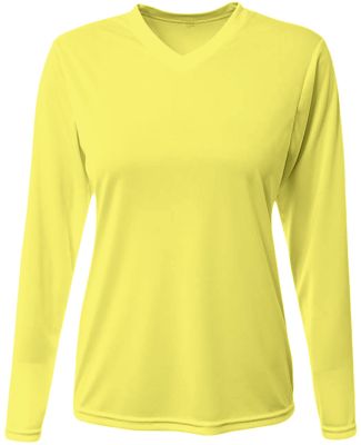 A4 Apparel NW3425 Ladies' Long-Sleeve Sprint V-Nec in Safety yellow