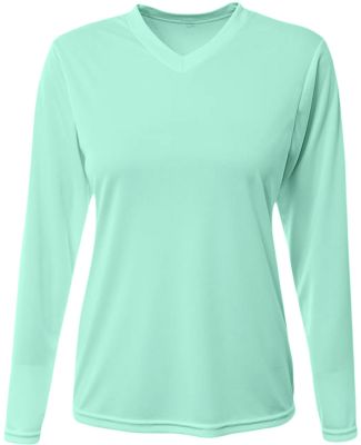 A4 Apparel NW3425 Ladies' Long-Sleeve Sprint V-Nec in Pastel mint