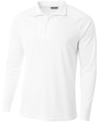 A4 Apparel NB4268 Youth Quarter-Zip in White