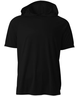 A4 Apparel NB3408 Youth Hooded T-Shirt in Black