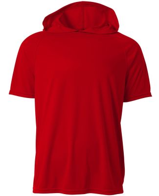 A4 Apparel NB3408 Youth Hooded T-Shirt in Scarlet