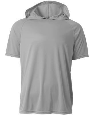 A4 Apparel NB3408 Youth Hooded T-Shirt in Silver