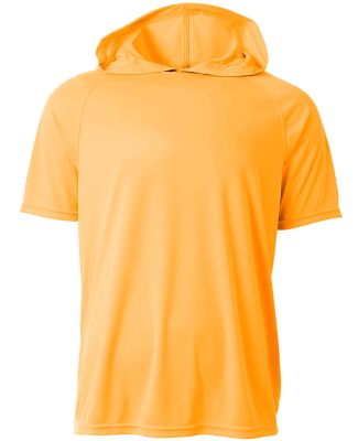 A4 Apparel NB3408 Youth Hooded T-Shirt in Safety orange
