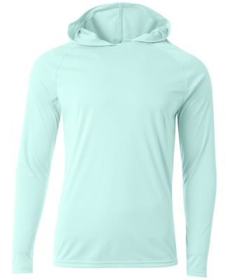 A4 Apparel NB3409 Youth Long Sleeve Hooded T-Shirt in Pastel mint