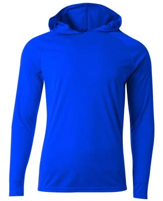A4 Apparel NB3409 Youth Long Sleeve Hooded T-Shirt in Royal