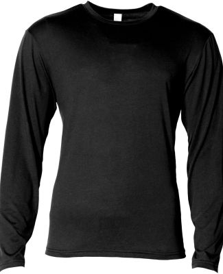 A4 Apparel N3029 Men's Softek Long-Sleeve T-Shirt in Black