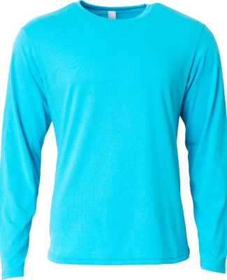 A4 Apparel N3029 Men's Softek Long-Sleeve T-Shirt in Electric blue