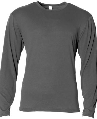 A4 Apparel N3029 Men's Softek Long-Sleeve T-Shirt in Graphite