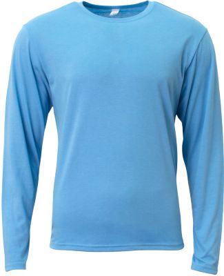 A4 Apparel N3029 Men's Softek Long-Sleeve T-Shirt in Light blue