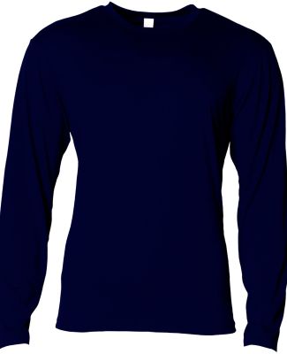 A4 Apparel N3029 Men's Softek Long-Sleeve T-Shirt in Navy