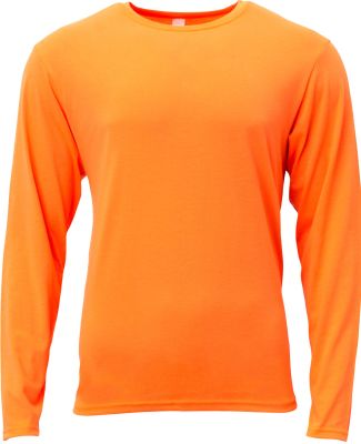 A4 Apparel N3029 Men's Softek Long-Sleeve T-Shirt in Safety orange