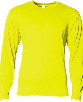 A4 Apparel N3029 Men's Softek Long-Sleeve T-Shirt in Safety yellow
