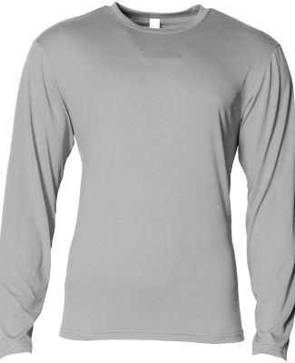 A4 Apparel N3029 Men's Softek Long-Sleeve T-Shirt in Silver