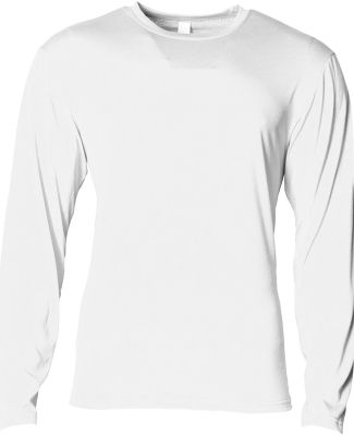 A4 Apparel N3029 Men's Softek Long-Sleeve T-Shirt in White