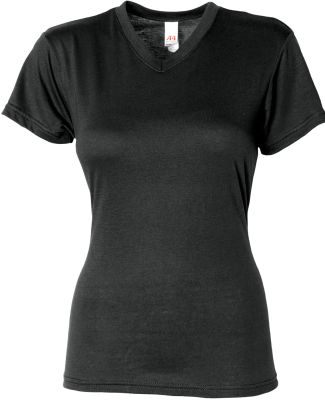 A4 Apparel NW3013 Ladies' Softek V-Neck T-Shirt in Black