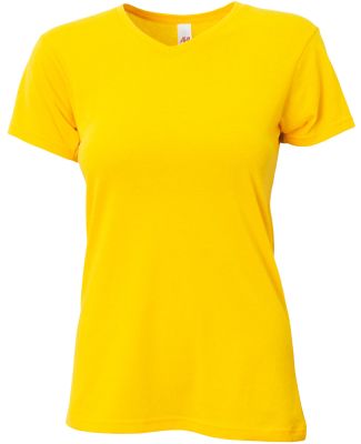 A4 Apparel NW3013 Ladies' Softek V-Neck T-Shirt in Gold