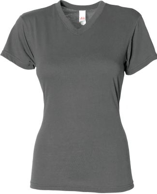 A4 Apparel NW3013 Ladies' Softek V-Neck T-Shirt in Graphite