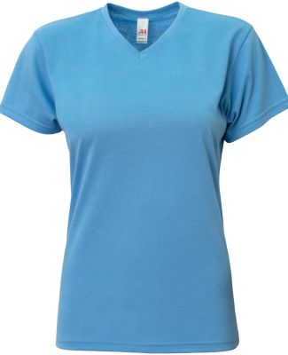 A4 Apparel NW3013 Ladies' Softek V-Neck T-Shirt in Light blue