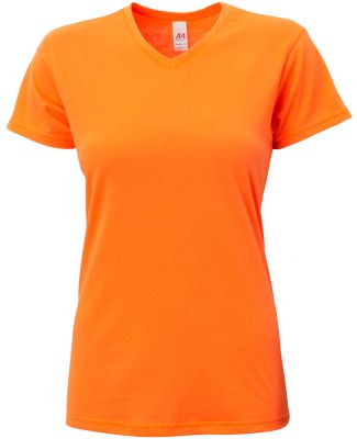A4 Apparel NW3013 Ladies' Softek V-Neck T-Shirt in Safety orange