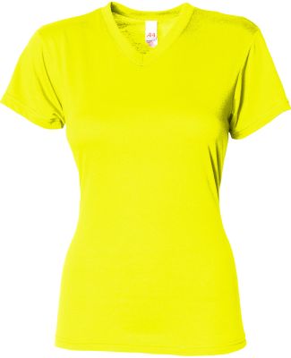 A4 Apparel NW3013 Ladies' Softek V-Neck T-Shirt in Safety yellow