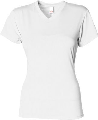 A4 Apparel NW3013 Ladies' Softek V-Neck T-Shirt in White