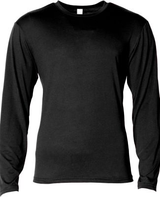 A4 Apparel NB3029 Youth Long Sleeve Softek T-Shirt in Black