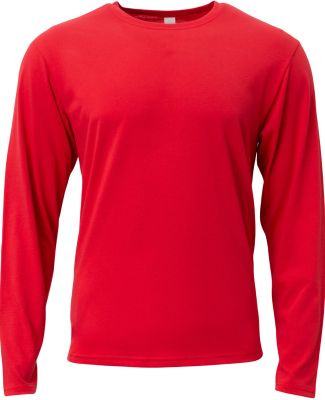A4 Apparel NB3029 Youth Long Sleeve Softek T-Shirt in Scarlet
