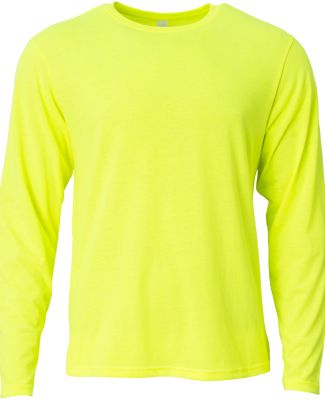 A4 Apparel NB3029 Youth Long Sleeve Softek T-Shirt in Safety yellow