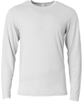A4 Apparel NB3029 Youth Long Sleeve Softek T-Shirt in Silver