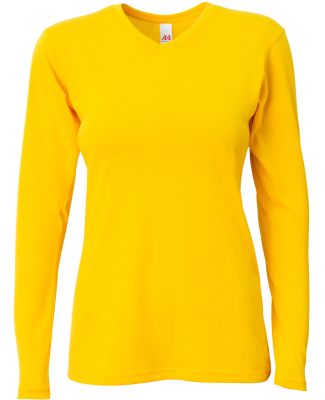 A4 Apparel NW3029 Ladies' Long-Sleeve Softek V-Nec in Gold